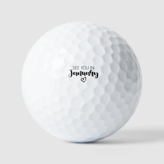Zie je in januari Zwangerschap Aankondiging Golfballen (Voorkant)