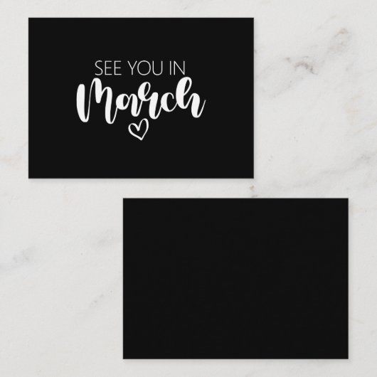 Zie je in maart Zwangerschap Aankondiging (Voorkant / Achterkant)