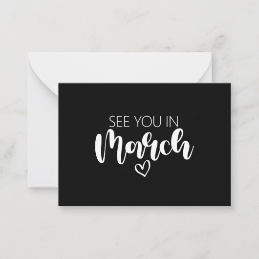 Zie je in maart Zwangerschap Aankondiging (Voorkant)