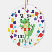 zie je later alligator distanting learning leer keramisch ornament (Links)