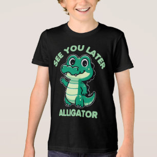 Zie je later alligator Schattige krokodillenzwaaie Tri-Blend Shirt