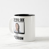 Zie je mijn scherm grappige mok (Voorkant links)