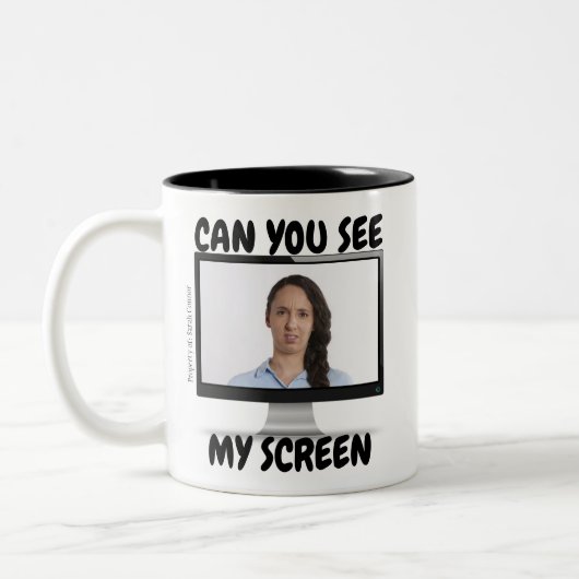Zie je mijn scherm grappige mok (Links)