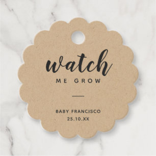 Zie me groeien Baby shower dank u neutraal Plant Bedankjes Labels