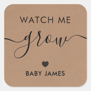 Zie me Sticker kweken, Plant Baby shower Label,