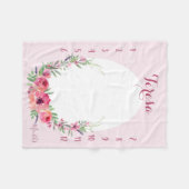 Zie mij groeien - Roze waterverf Fleece Deken (Voorkant (Horizontaal))