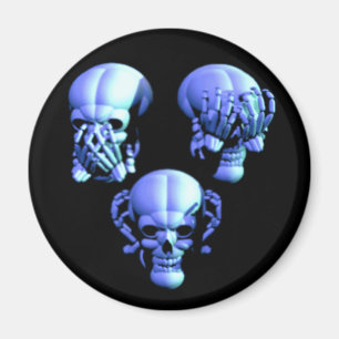 Zie nee, hoor nee, spreek geen boze schedels magne magneet