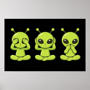 Zie niets, hoor niets, spreek niets kwaads poster