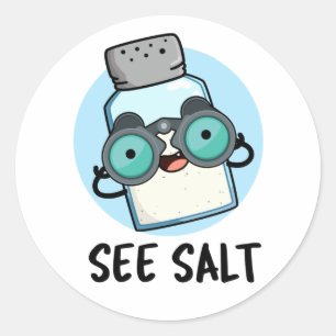Zie Salt Funny Zee Salt Pun Ronde Sticker