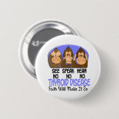 Zie Spreek horen Geen schildklierziekte 1 Ronde Button 5,7 Cm (Voorkant /achterkant)