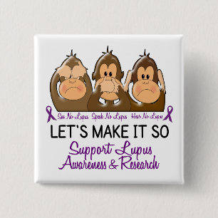 Zie Spreken horen Geen Lupus 2 Vierkante Button 5,1 Cm