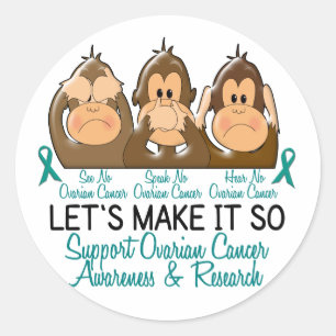 Zie Spreken horen geen ovariumkanker 2 Ronde Sticker