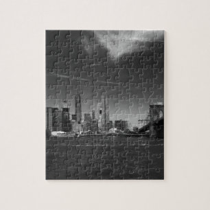 zie voor 2 producten Panoramic Black White Brookly Legpuzzel