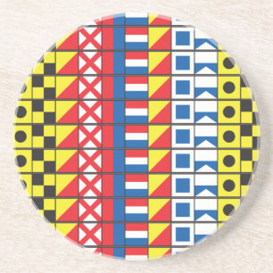 Zie Worthy_Signal Flags patroon_I Love to zeilde Zandsteen Onderzetter