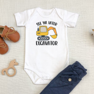 Zie Ya Later Excavator Baby Boy Bodysuit