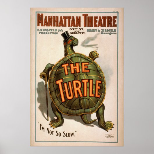 ZIEGFELD'S HET Poster TURTLE Play VAUDEVILLE (Voorkant)