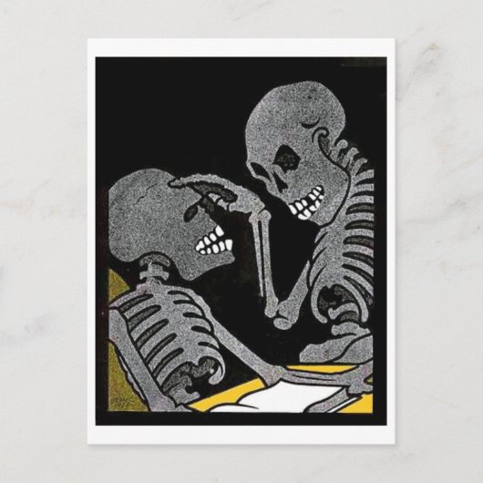 Zieke bed briefkaart (Voorkant)