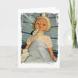 Zieke pop met thermometer - Get Well Kaart