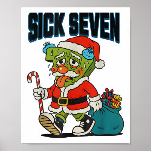 Zieke Zeven 67 Kostuum Grappige Kerstman Mannen Ki Poster