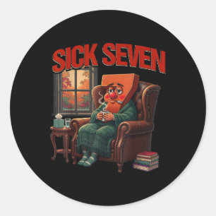 Zieke Zeven 67 Meme Halloween Kostuum Grappig Cozy Ronde Sticker