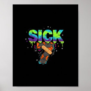 Zieke Zeven Meme Graffiti Drip Leuke Woordspeling Poster