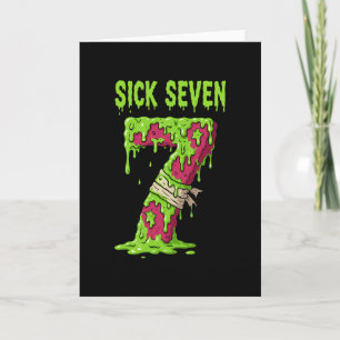 Zieke Zeven Meme T-shirt Zes Zeven Grappige Woords Kaart