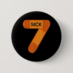 Zieke Zeven Meme T-shirt Zes Zeven Grappige Woords Ronde Button 5,7 Cm