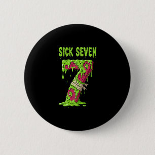 Zieke Zeven Meme T-shirt Zes Zeven Grappige Woords Ronde Button 5,7 Cm