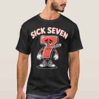 Zieke Zeven Meme T-shirt Zes Zeven Leuke Woordspel