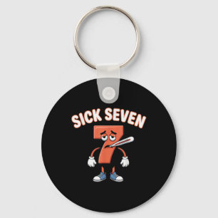 Zieke Zeven Meme T-shirt Zes Zeven Leuke Woordspel Sleutelhanger
