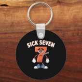 Zieke Zeven Meme T-shirt Zes Zeven Leuke Woordspel Sleutelhanger (Voorkant)