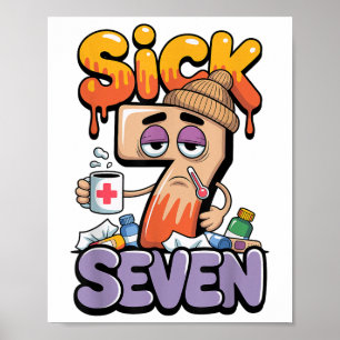 Zieke Zeven Zes Zeven 6 7 Grappig 67 Gen Alpha Jar Poster