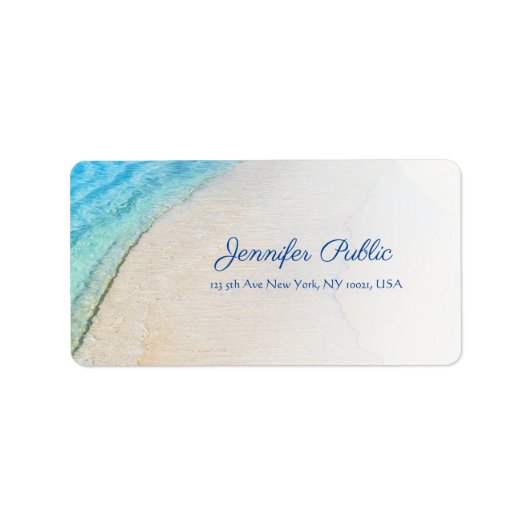 Ziekenband Waves Elegant modern Script Address Etiket (Voorkant)