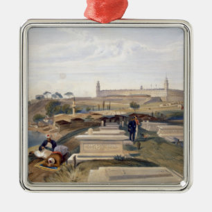 Ziekenhuis en begraafplaats, Scutari, bord uit 'Th Metalen Ornament