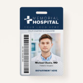 Ziekenhuis ID-badge met foto en barcode Badge (Voorkant)