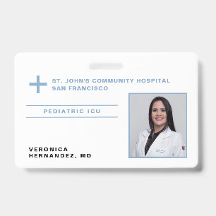 Ziekenhuis Licht Blauw Medisch Doctor Logo Foto ID Badge