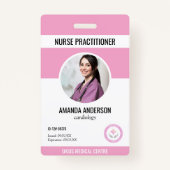 Ziekenhuis Medische ID Medewerker Roze Barcode QR  Badge (Voorkant)