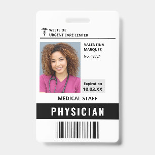 Ziekenhuis Personeel ID Pasfoto Logo Streepjescode Badge