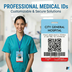 Ziekenhuispersoneel Foto Medische Verpleegster QR Badge