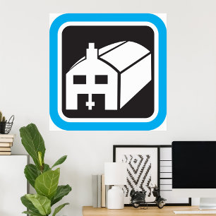 Ziekenhuisschuur Icon Minimalist Healthcare Facili Poster