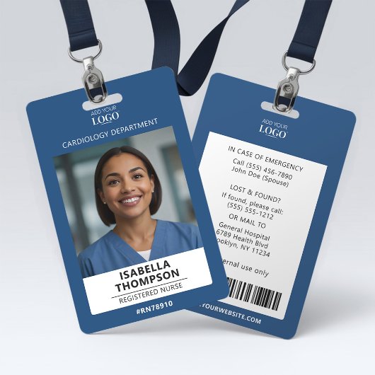 Ziekenhuisverpleegster Logo Blauw Pasje ID-badge Badge