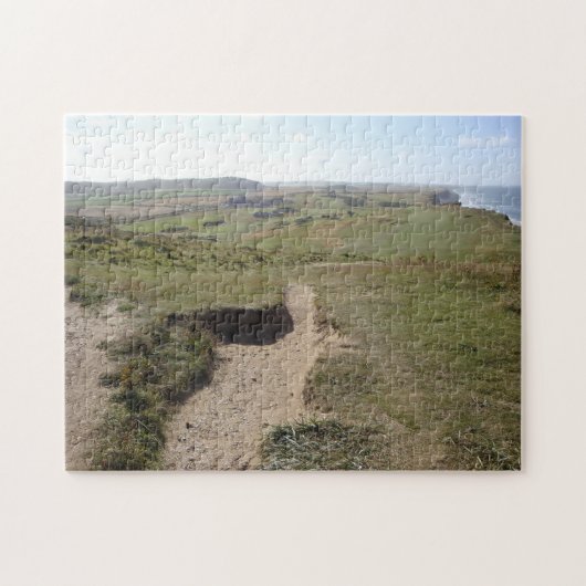 Ziekenlandschap met zand- en grasvoetfoto legpuzzel (Horizontaal)