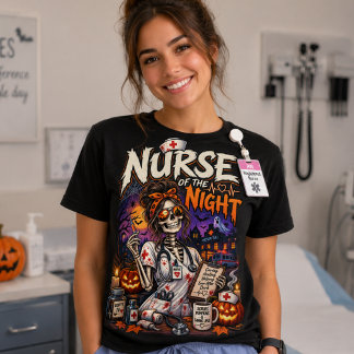 Ziekenverpleegster van de Nacht – Halloween Skelet T-shirt