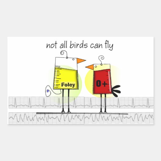 Ziekenvogels Rechthoekige Sticker (Voorkant)