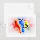 Ziekjes van wintervogelschilderij waterverf briefkaart (Voorkant / Achterkant)
