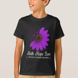 Ziekte Bewustzijn Geloof Hoop Liefde Paarse Lint T-shirt