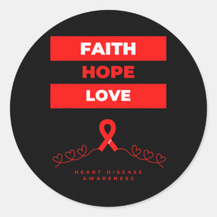 Ziekte Bewustzijn Gift Geloof Hoop Liefde Ronde Sticker