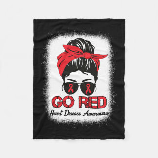 Ziekte bewustzijn maand rood lint rommelig broodje fleece deken