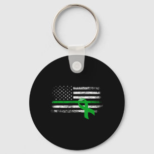 Ziekte Bewustzijn US Flag Support Squad Green Ribb Sleutelhanger