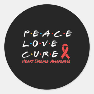 Ziekte Bewustzijn Vrede Liefde Cure Ronde Sticker